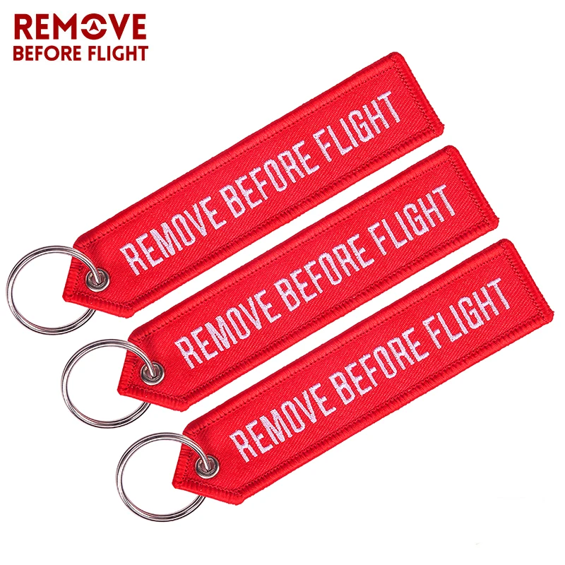 Remove Before Flight OEM Key Chains Berloques Red Embroidery Highlight Key Fobs Chains Jewelry Aviation Gifts Chaveiro Masculino (3)