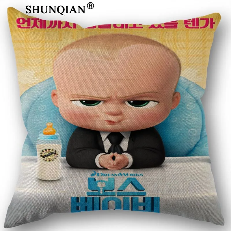 Изготовленный На Заказ Boss Baby напечатанная наволочка из парусины размером 45*45 см одной стороны, свадебных платьев, декоративных изделий и наволочка льняное белье Наволочка