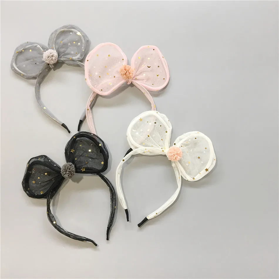 

Korean Hair Ornaments Children's Mesh Bowl Hair Hoop Rabbit Ears Hair Band Headwear Girl Headwear