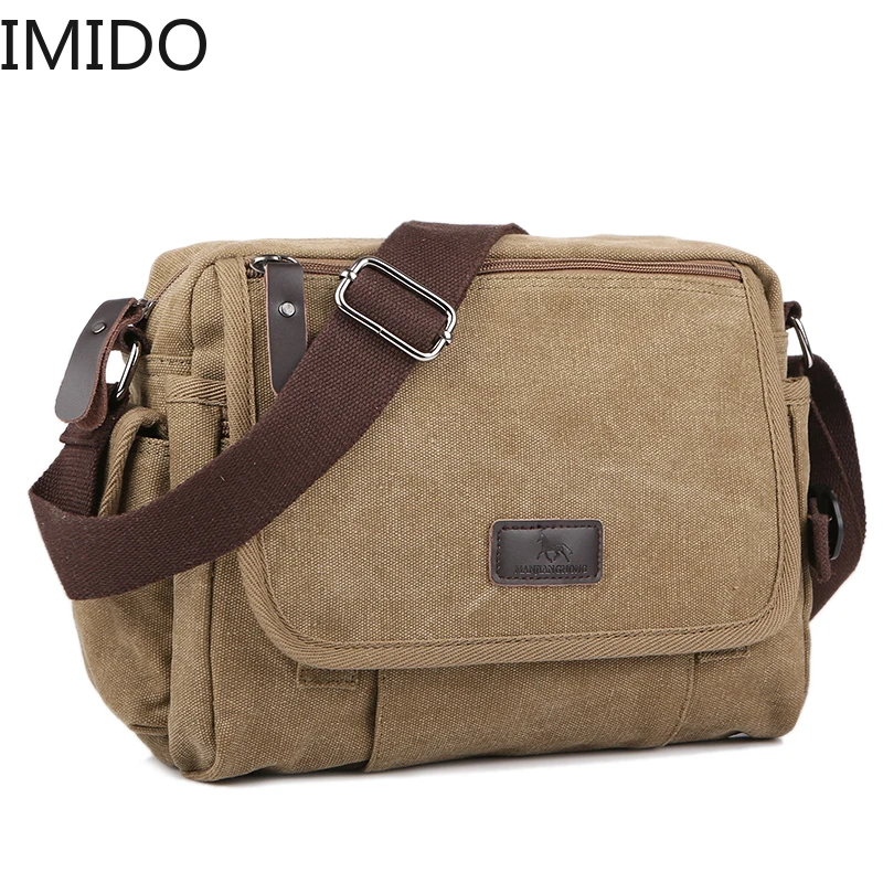 

IMIDO Casual Canvas Men Small Shoulder Bag Vintage Satchel Retro Crossbody Sling Leisure Male Messenger Handbag Bolsa Feminina