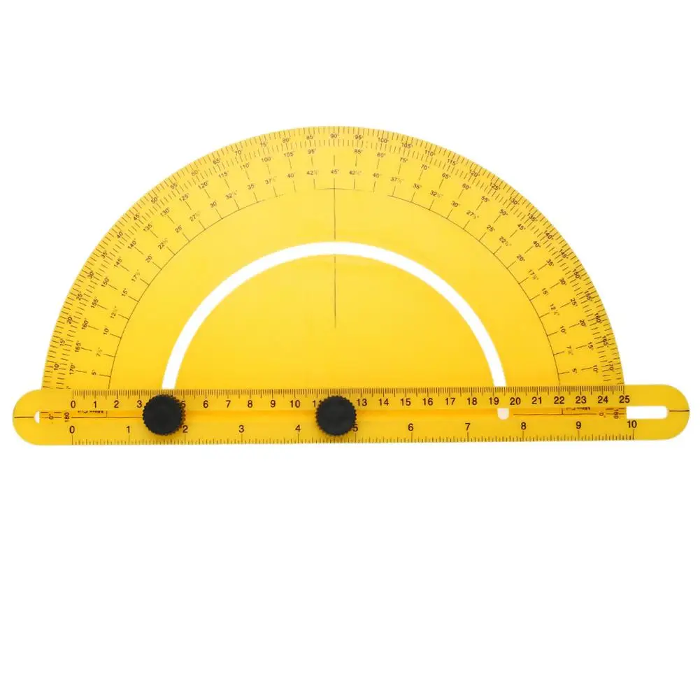 plástico Herramienta profesional de medición multiángulos 0-180 con visor de ángulo constructores transportador amarillo goniómetro medidor de mitra establecidos artesanos Angleizer reglas 