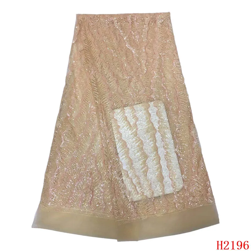 

Latest Nigerian Lace Fabric Sequin Embroidery Organza Lace Fabric High Quality African French Lace Fabric For Wedding HJ2196-1
