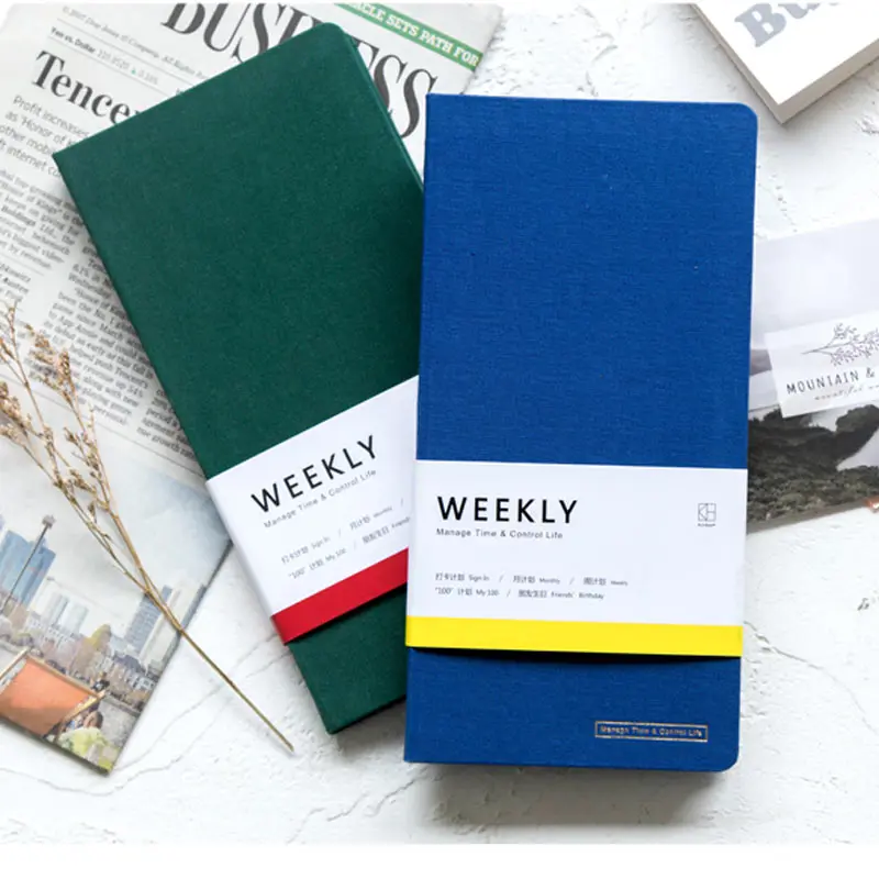 

Pure Color Pocket Weekly Planner Notebook 88 Sheets 21.5*10.6cm DIY Weekly Plan Book Gift