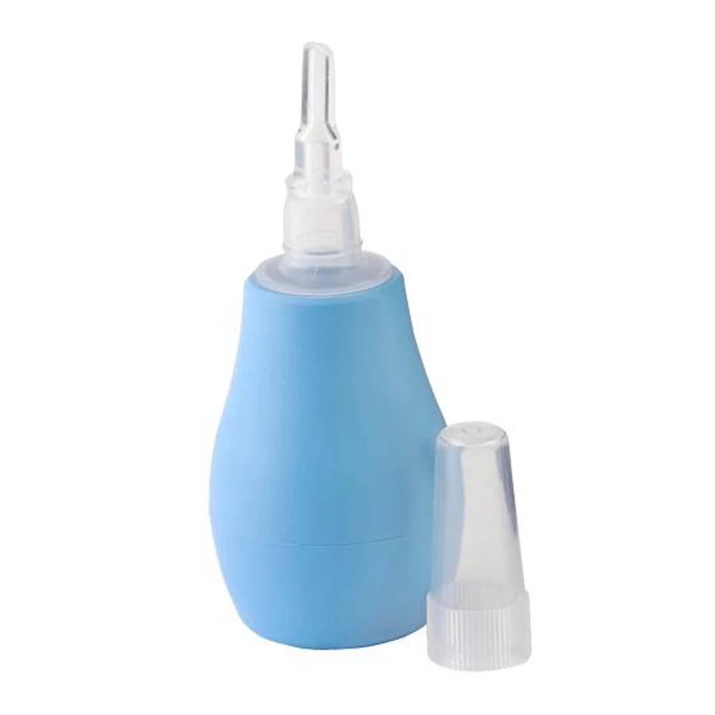 Infant Nasal Aspirator Vacuum Sucker Baby Nose Mucus Snot Cleaner Pump-Blue