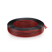 5 м 10 м 50 м 100 м 22AWG 2 проводника Электрический провод Ультра мягкий гибкий резиновый медный провод черный красный светодиодный удлинитель