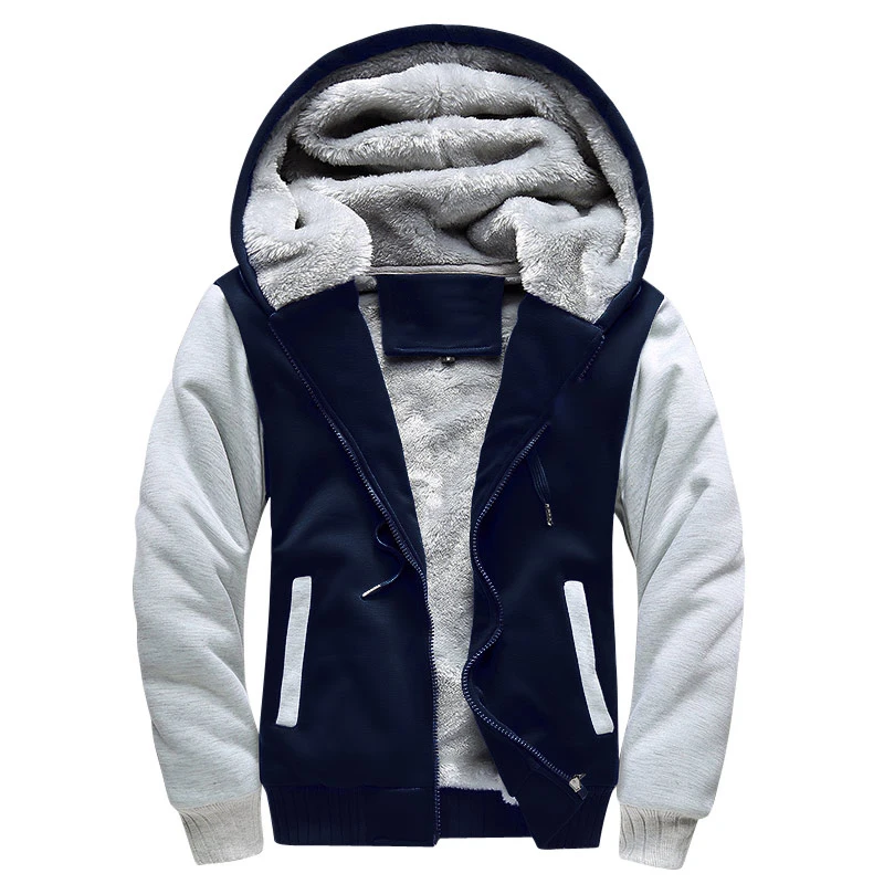 RRINSINS Men Winter Thicken Winter Wool Coats Sweatshirt Jacket Hooded RRINSINS Men Winter Thicken Winter Wool Coats Sweatshirt Jacket Hooded