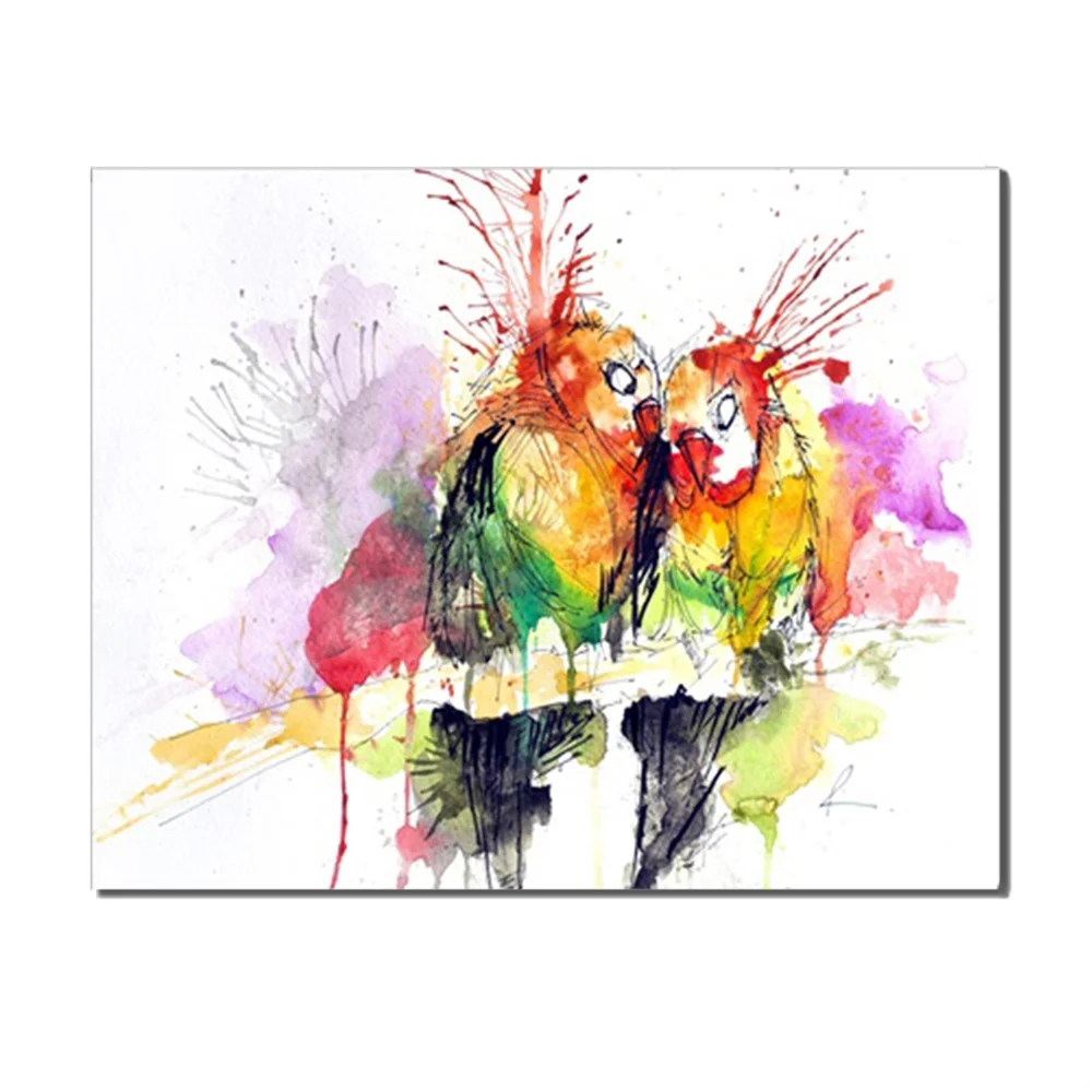 

Water Color Birds Canvas Modern Abstract Painting For Living Room Office Store Home Decoration Popular Wall Art No Frame