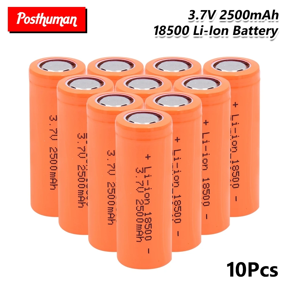 

Rechargeable 18500 Lithium Battery 3.7V 2500mAh electronic cigarette batteries power high discharge large current For Torch Toys
