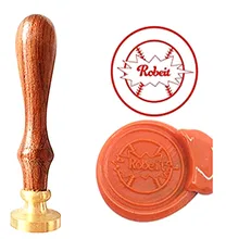Base Ball Vintage Custom Picture Logo Luxury Wax Seal Sealing Stamp Brass Peacock Metal Handle Gift Set