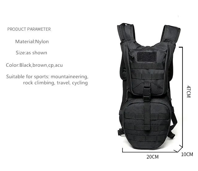 Открытый Рюкзак Molle военный тактический гидратор сумка рюкзак Велоспорт сумка для воды кемпинг походная сумка с внутренней сумкой для воды