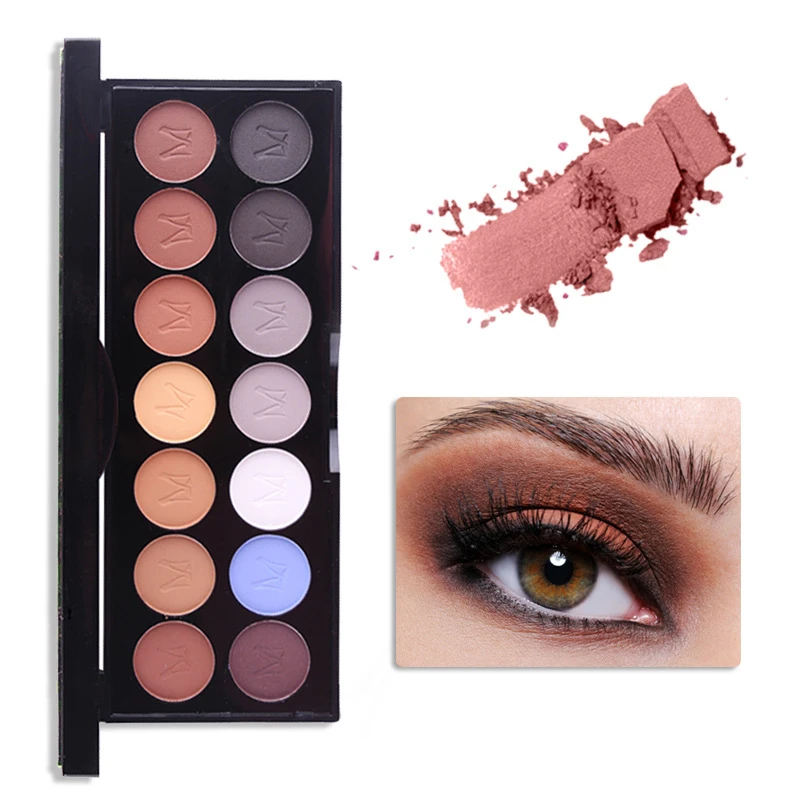 Smoky eye looking макияж Минеральные матовые тени для век палитра 14 видов цветов Набор 3