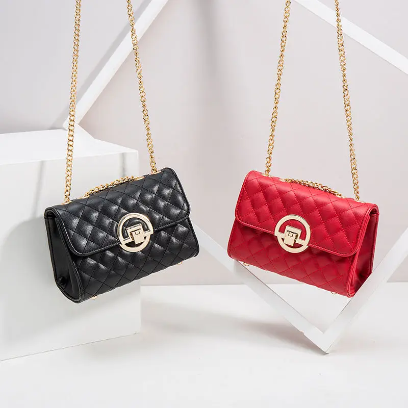 

youbroer Chic on The Small Bag Chic New Ling Lattice Chain Bag Diamond Lattice Messenger Bags