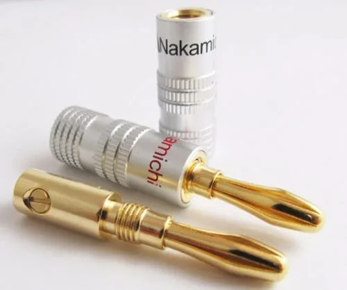 300 шт. 24 K золотой динамик Nakamichi аккустическая вилка типа «банан» разъем адаптера