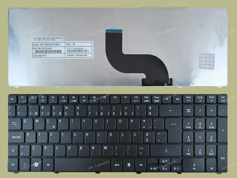 Новая португальский клавиатура PO для ACER eMachines E440 E442 E443 E640 E640G E642 E642G E644 E644G E529 E729 E729z