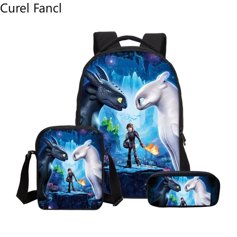 

Curel Fancl How To Train Your Dragon Anime Print Custom Set Backpack Large Boy Girl Mochilas Infant Satchel Children Schoolbag