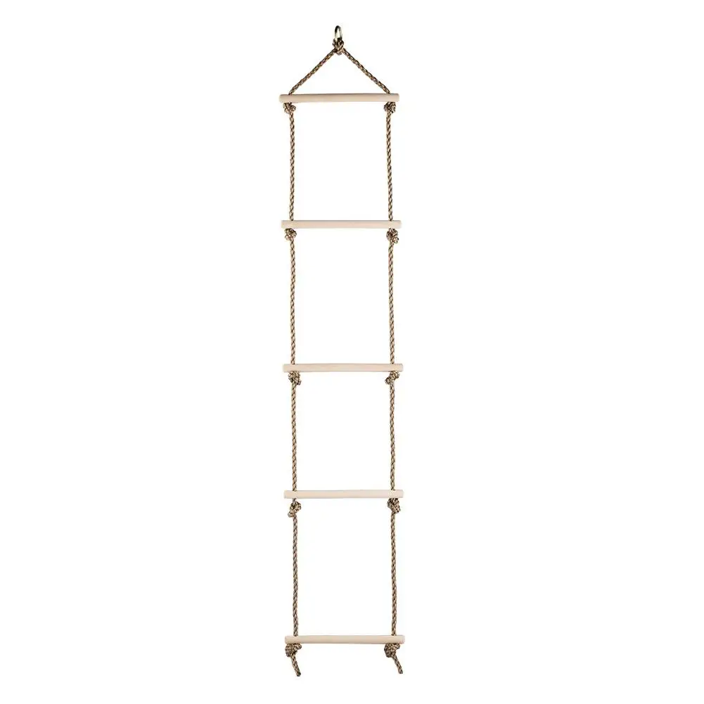 5 Steps Gymnastic Climbing Rope Ladder Sport Hook Rungs Climb Hang Ladder For Kids Garden Game