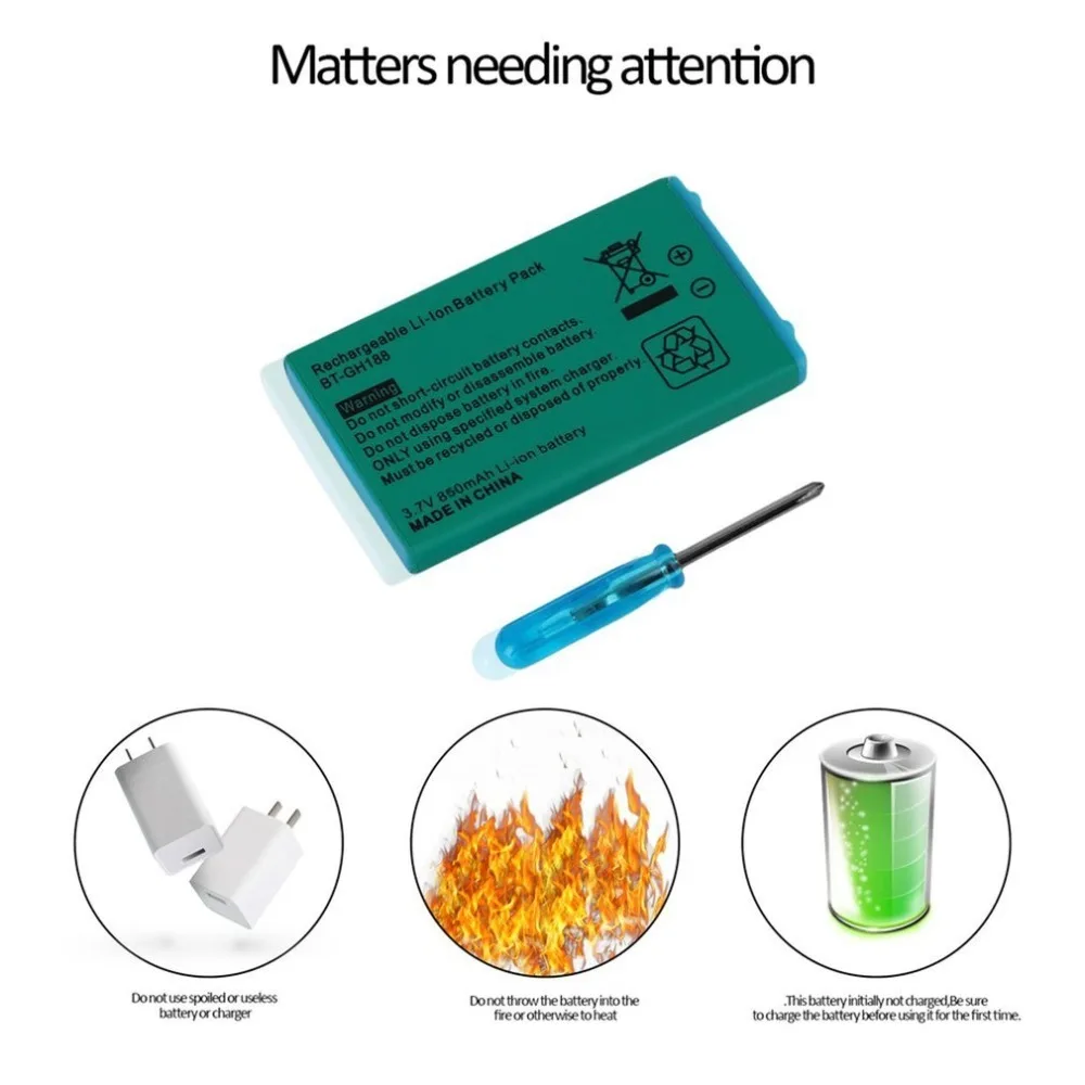3.7V 850mAh Rechargeable Replacement Li-ion Battery for Nintendo for SP Systems& Screwdriver For GBA SP