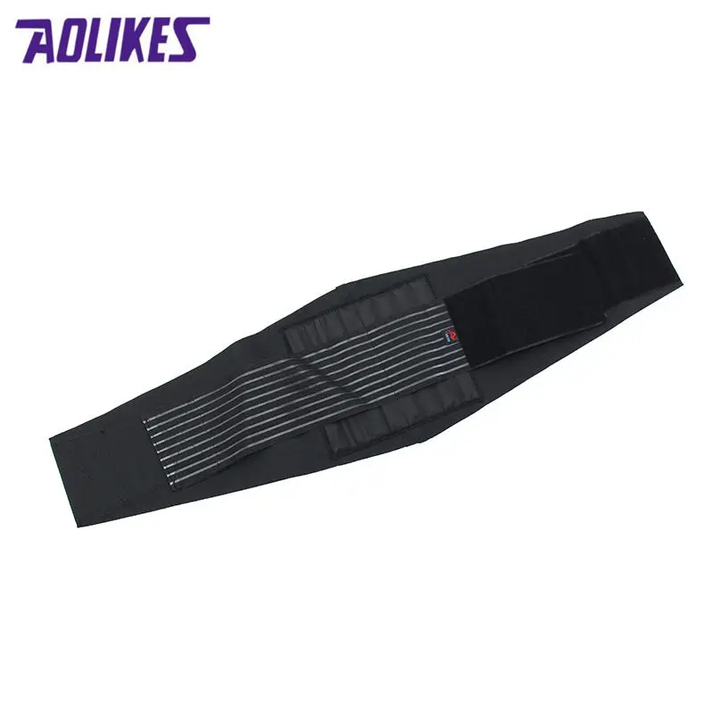 

AOLIKES Durable Black Waist Support Brace Belt Lumbar Lower Waist Double Adjustable Back Belt For Pain Relief Sports Accessories