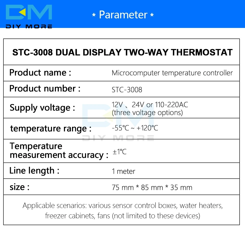 STC-3008, двойной цифровой регулятор температуры, термостат, терморегулятор, инкубатор, зонд 10 А, нагрев, охлаждение 12 В 24 в 110 В 220 В