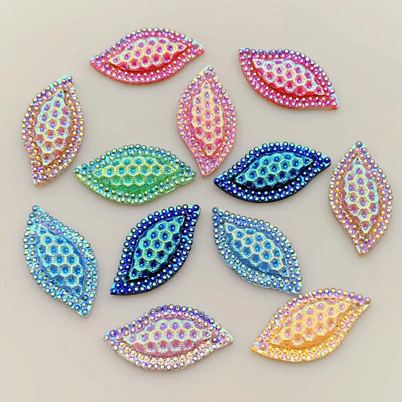 16 мм * 30 смешанные цвета двухрядные сверлильные смолы archaize rhinestone eye плоские задние