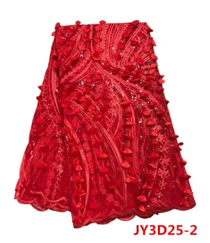 

New Arrival African 3D Sequins Flower embroidery High Quality Tulle net Lace Nigerian Lace Fabrics For Wedding Party