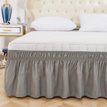 

2019 Modern Bed Skirt Gray Bed Shirts without Surface Elastic Band Single Queen King Easy On/Easy Off Bed skirt L703