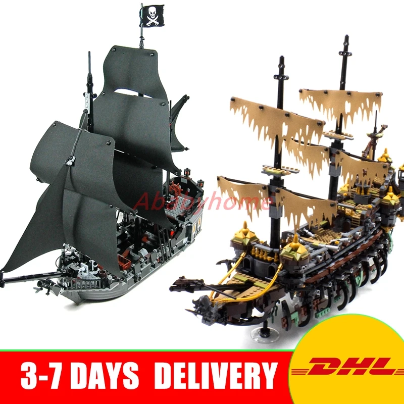 

DHL Copy 71042 LEPIN 16042 2344PCS Pirate of The CaribbeanThe Slient Mary Set+16006 The Black Pearl Ship Building Kit Blocks
