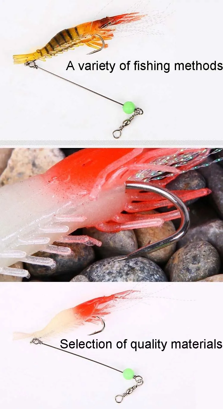 2015 new isca artificial shrimp lure soft fishing plastic lures soft baits topwater trulinoya fishing lure 9cm 5.7g 10pcs/lot