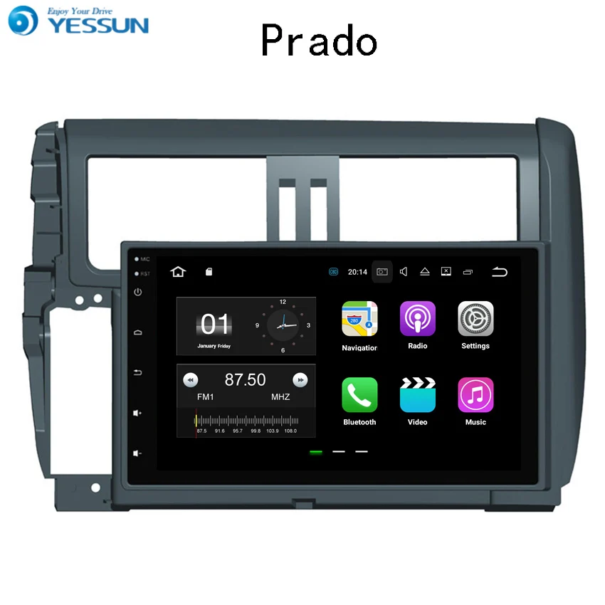 Yessun для Toyota Prado 2010 ~ 2013 Android автомобильный навигатор GPS HD Сенсорный экран Аудио-Видео Стерео мультимедийный плеер без cd dvd
