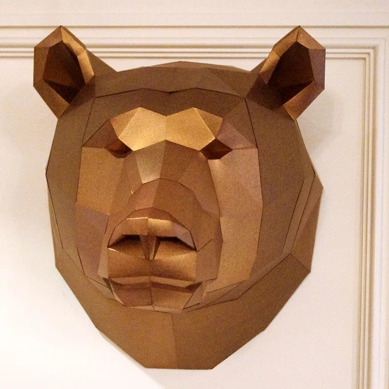 3D бумажная модель медведь papercraft домашний декор для животных украшения стен Пазлы