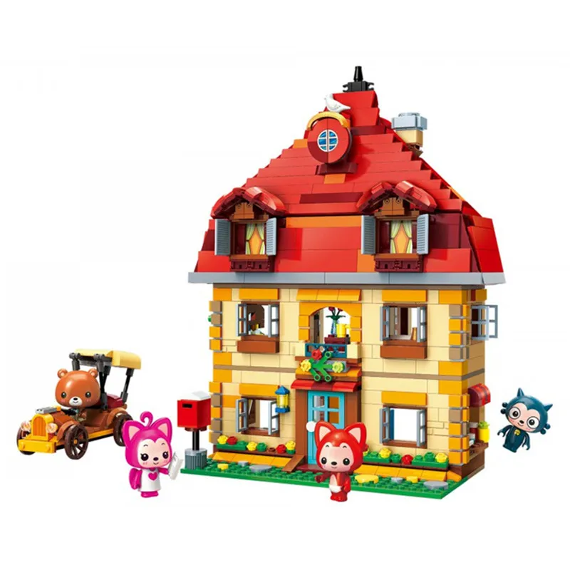 

Enlighten Ideas Building Blocks Carousel Playground Ali fox Cartoon Sets Bricks Model Toys for Children Gift Double decker Bus