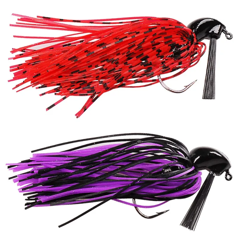 

5Pcs 10g 14g Silicone Jig Head Skirt Beard Fishing Lures Fly Rubber Swim Bass Hook Bait Iscas Artificiais Para Pesca Bass Leurre