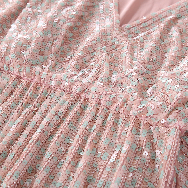 Colors Ruffles Sequined Beading Women Luxury  Fashion V-neck Batwing Sleeve Pullovers Blouse Top 6