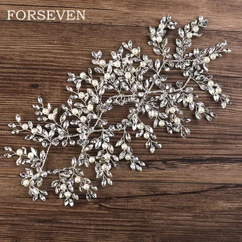 

Women Crystal Headband Hair Accessories For Wedding Bride Rhinestone and Pearl Headband Head Jewelry Thiara