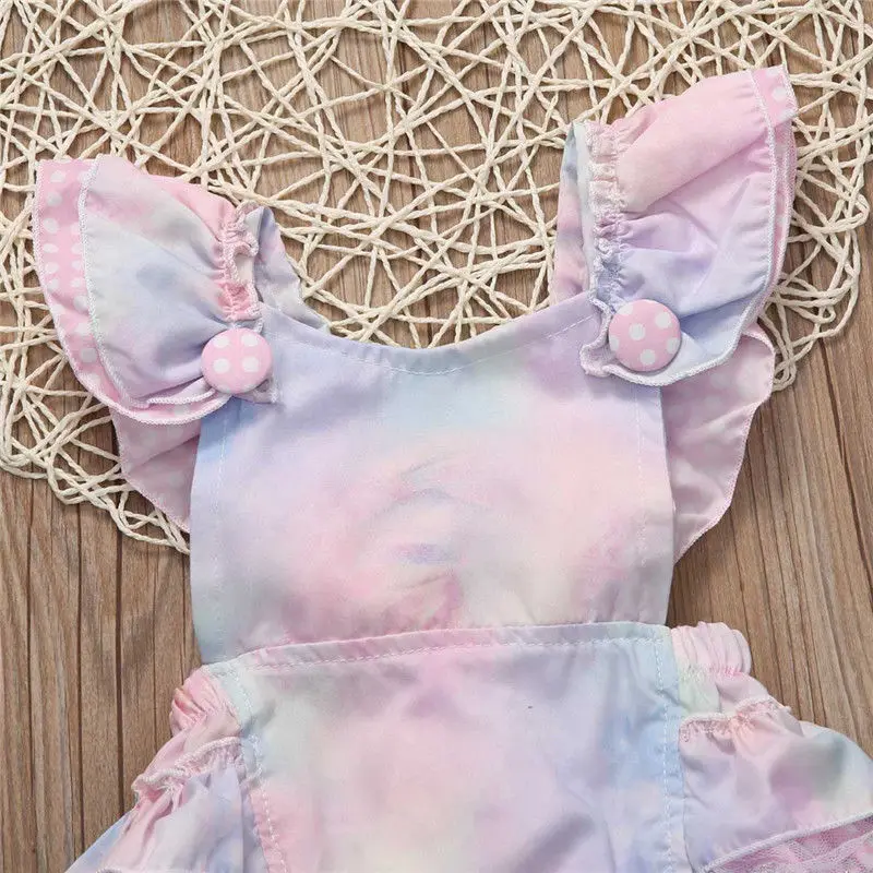 Цветочный костюм для новорожденных девочек костюмчик боди Песочник наряды пляжный костюм одежда с блестками кружевной Детский Цветочный комбинезон боди