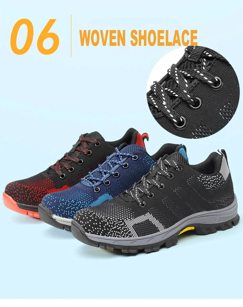 Men's Breathable Steel Toe Cap Safety Shoes Men High Quality Outdoor Antislip Steel Puncture Proof Construction Boots Work Shoes (7)