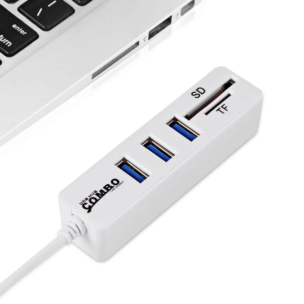 Buy Mini USB Hub 2.0 Multi USB Combo 3 Ports + Card