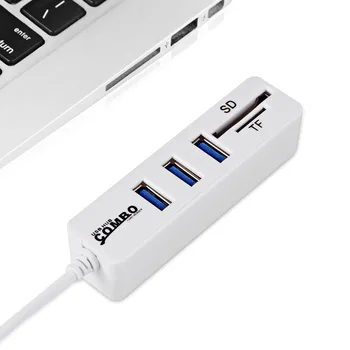

Mini USB Hub 3.0 Multi USB Splitter 3 Ports + 2 Card Reader Portable Hub Combo All In One SD/TF For Computer Laptop Accessories