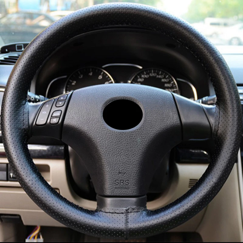 Braid On Steering Wheel Car Steering Wheel Cover With Needles and Thread Artificial leather Diameter 38cm Auto Car Accessories
