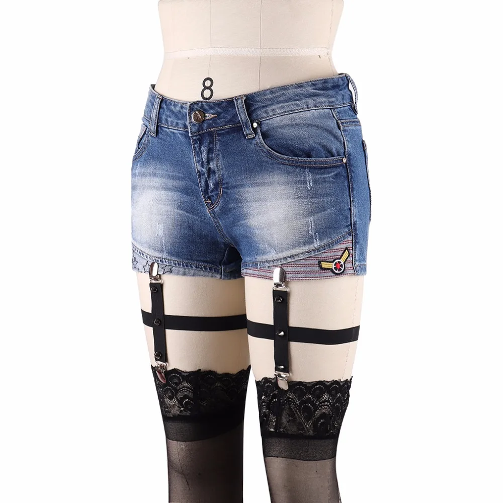 1 Para Niet Bein Strumpfbänder frauen Fetisch Auffanggurt Sexy Einstellbar Socken Hosenträger Gürtel Elastische Strumpf Strumpfbänder P0119