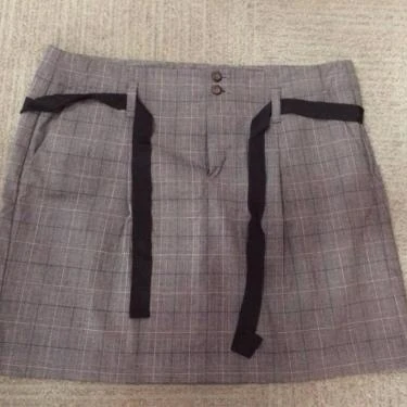GAP skirt womens size S small gray plaid skirt polyester blend gapstretch (1)