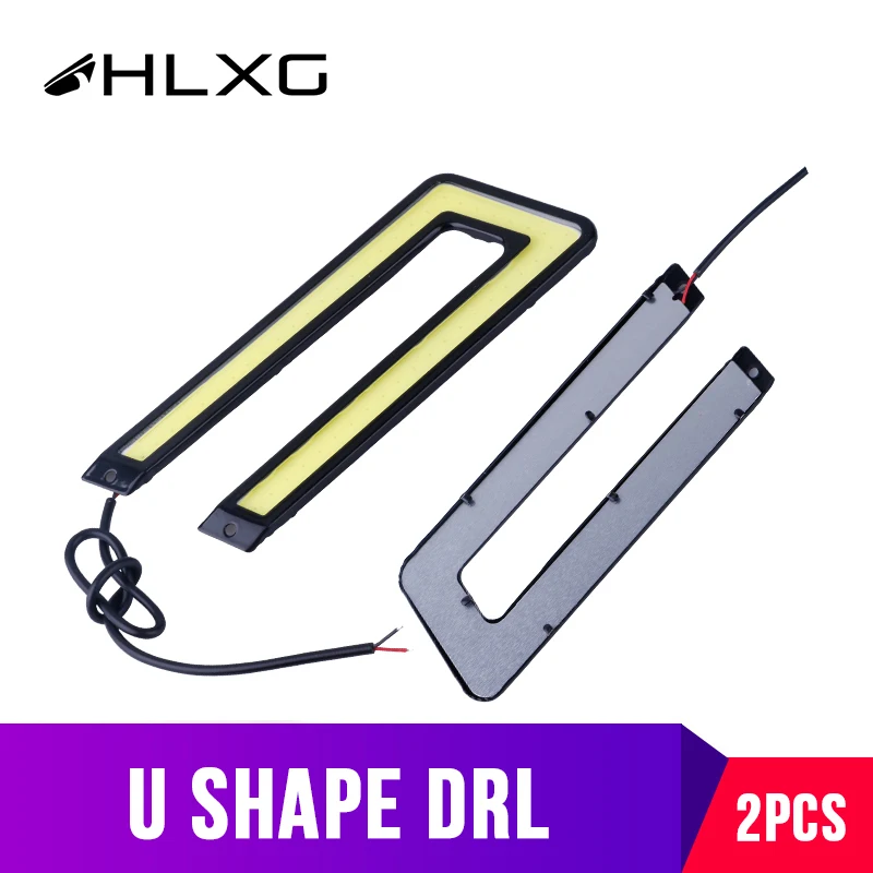 

U Shape COB Car Accessories Daytime Running Lights DRL neblineros led para auto angel eyes stop signal 14CM 5.51inch 6000K-8000K
