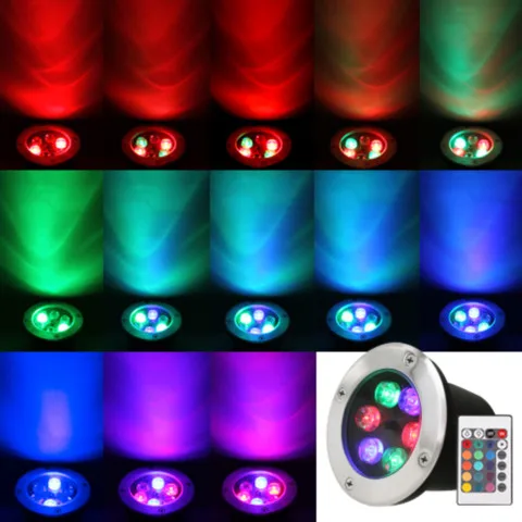 RGB with remote Подземный светильник светодиодный IP68 открытый RGB ландшафтный светильник ing с пультом дистанционного управления AC12V 24V садовый квадратный 18W 24W - Испускаемый цвет: RGB with remote