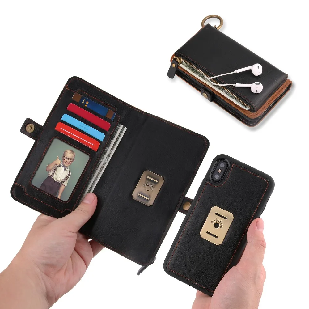 BuzzLee Luxury Vintage Flip Case For iPhone X 8 7 6 PU Leather Wallet Card Slot Cover For iPhone X 8 7 6S Plus Phone Case Coque