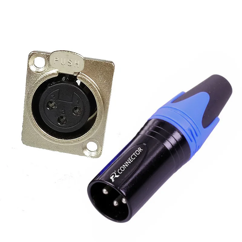Blue (5 Sets) 5 компл./лот 3 контактный разъем XLR 5 шт. XLR Панель шасси держателя+ 5 шт. XLR Сделано в Китае с разъемом «папа» в наборе микрофон разъем адаптера - Цвет: Blue (5 Sets)