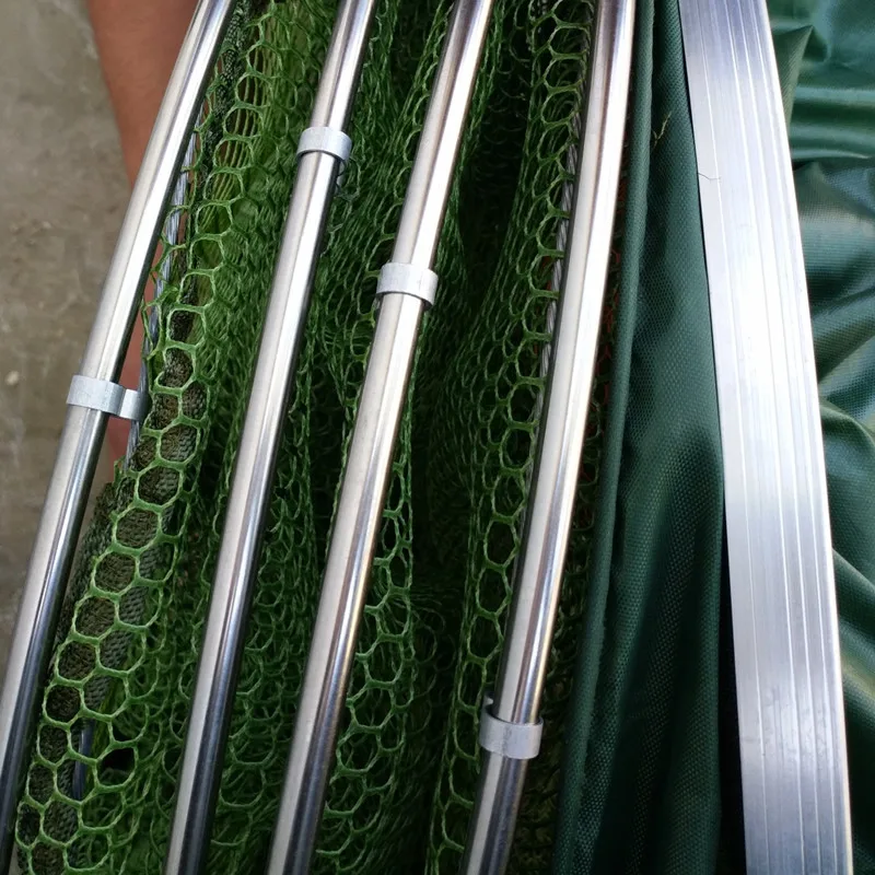 Online Double Stainless Steel Rings 5 Layers Collapsible Fish Care Net Folding Shrimp Minnow Fishing Trap Dip Net Cage 50kg Load NET001