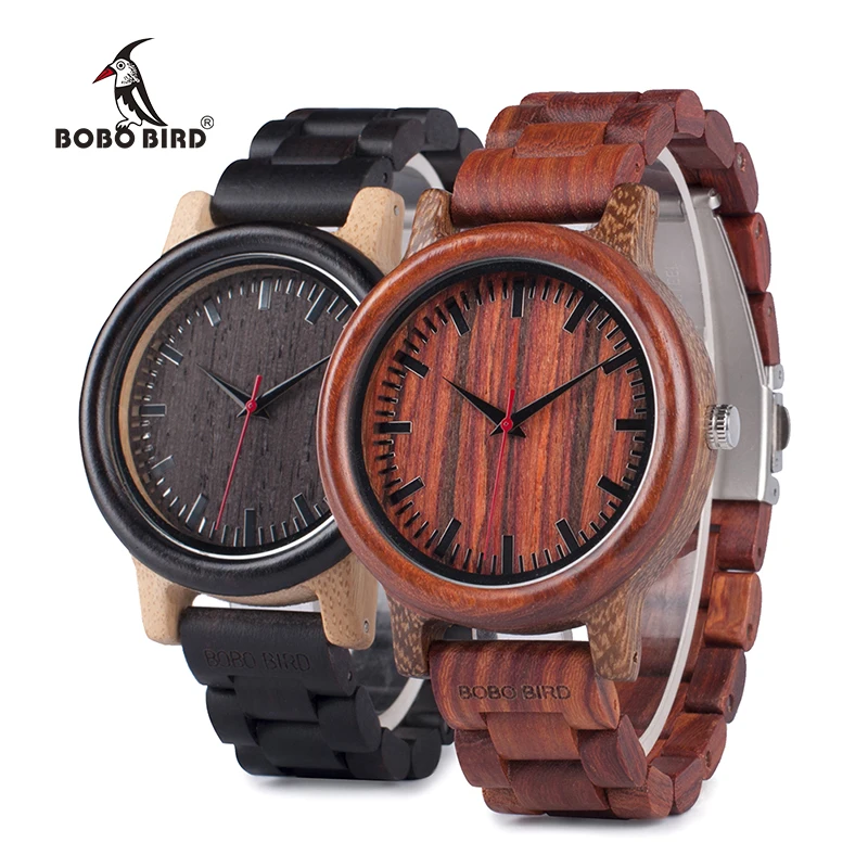relogio masculino BOBO BIRD Watch Men Wooden Timepieces Quartz Watches Best Gifts for Man Accept Engraving W-M17