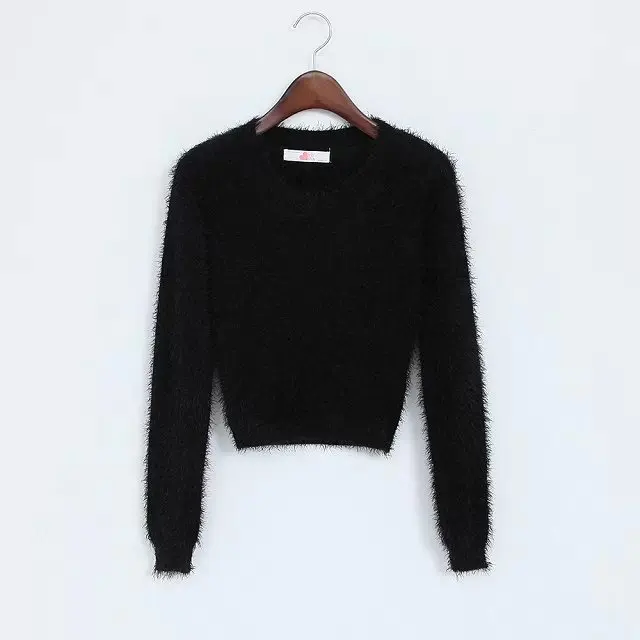 Для женщин обтягивающие эластические с высокой талией короткие меховые из искусственного меха пупка с длинным рукавом пуловер по всей поверхности Пушистый Короткий Свитер - Цвет: black