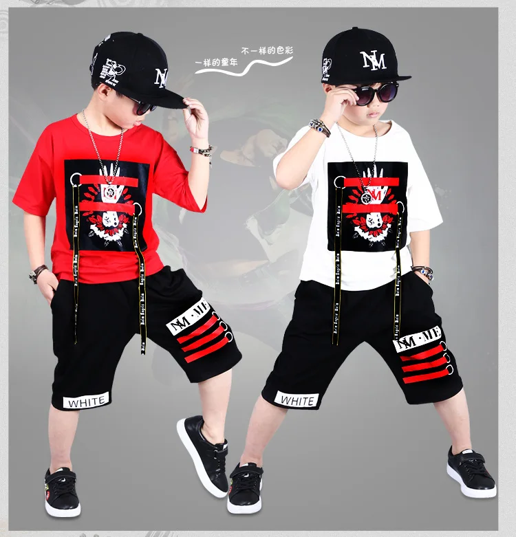 Boys Fashion Casual Sport Suit Clothing Set Cool Boy Short Sleeve