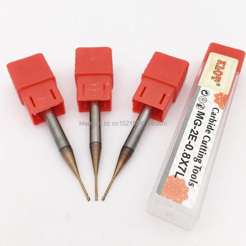 KLOT HRC60 Extended Reach TiCN Coated Solid Carbide End Mill 0.3 0.4 0.